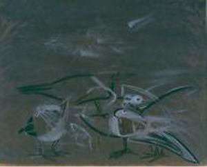 Image of Birds, Beach and Mist