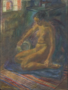 Image of Nude, Seated Negress with Indian Bowl