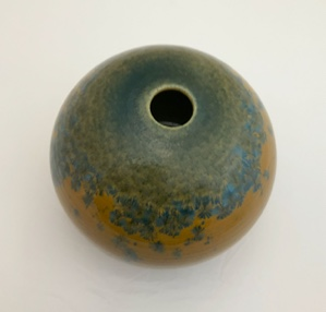 Image of Pot  (crystalline ochre and blue)