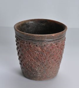 Image of Cylinder Vessel with Fish Scale Motif