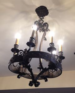 Image of Chandelier, large brass (1 of 2)