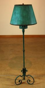 Image of Floor Lamp, Green Patina with Shade (2 of 2)