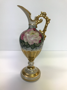 Image of Pitcher, small ornate w/ gold handle