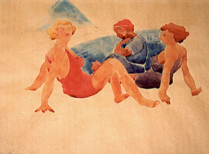 Image of Three Figures on a Beach