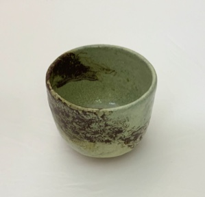 Image of Bowl  (light green w/ brown swirl)