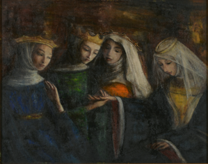 Image of Three Queens, Two Reading the Lines of the Hand of an English Princess