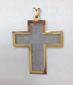 Image of Latin Microfiche Cross Pendant  