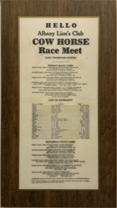 Image of HELLO, Albany Lion's Club, COW HORSE, Race Meet...