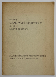 Image of Honoring Susan Matthews Reynolds on her Ninety Third Birthday