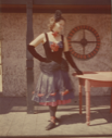 Image of Fandangle Costume - Marilynne Howsley Myers with Hand on Table