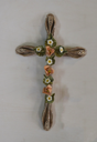 Image of Latin Cross with Flowers Wall Hanging