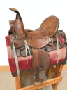 Image of Saddle (child w/ flower stamp and wood stirrups)